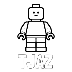 Online izdelana pobarvanka - Pobarvanka imena TJAŽ in pobarvanka LEGO figurice fanta
