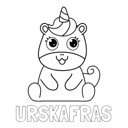 Online izdelana pobarvanka - Pobarvanka imena URŠKAFRAS in pobarvanka čudovitega samoroga Unicorn