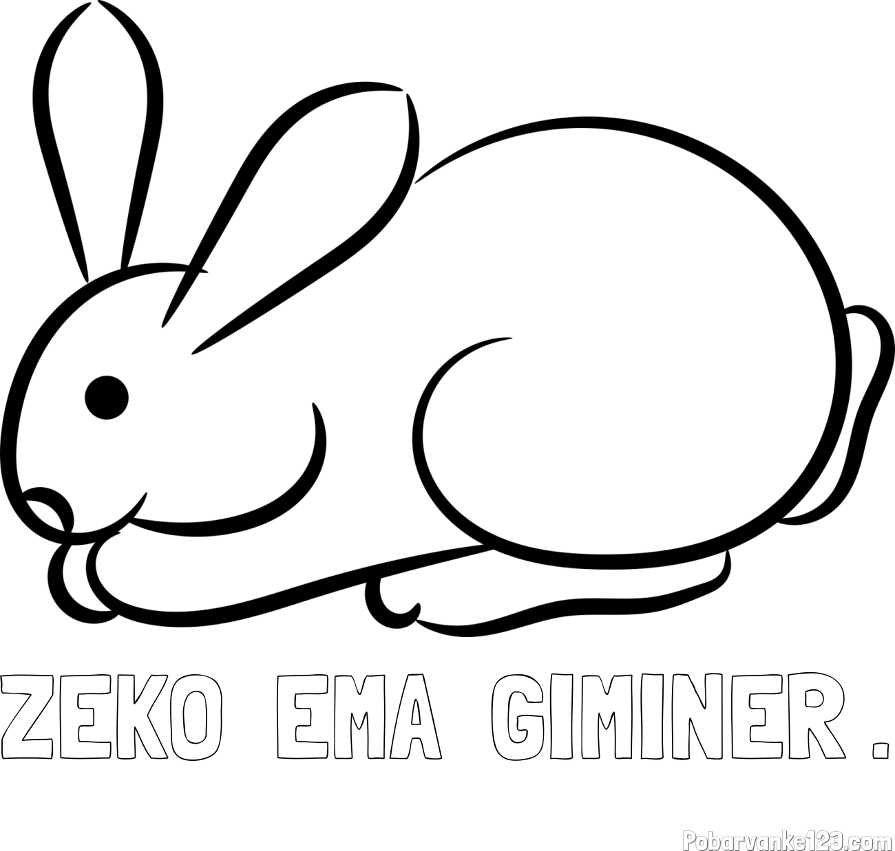 Pobarvanka imena ZEKO  EMA  GIMINER . in pobarvanka majhnega zajčka