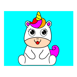 Pobarvana pobarvanka - Pobarvanka čudovitega samoroga Unicorn