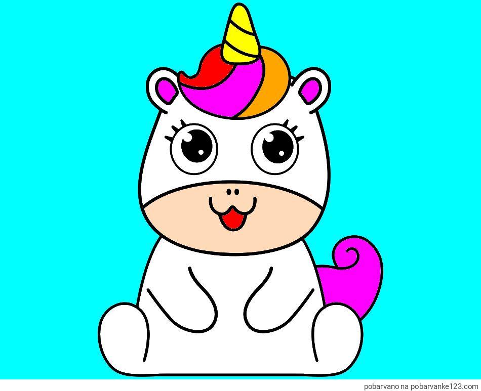 POBARVANA POBARVANKA - Pobarvanka čudovitega samoroga Unicorn