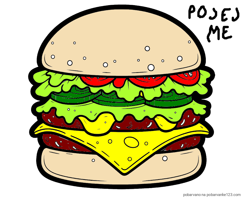 POBARVANA POBARVANKA - Pobarvanka hamburger