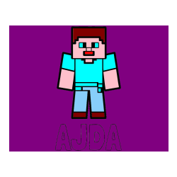 Pobarvana pobarvanka - Pobarvanka imena AJDA in pobarvanka Minecraft figurice
