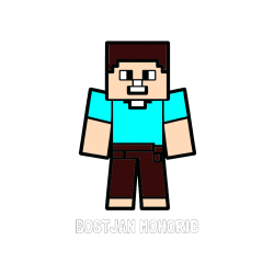 Pobarvana pobarvanka - Pobarvanka imena BOŠTJAN MOHORIČ in pobarvanka Minecraft figurice