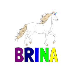 Pobarvana pobarvanka - Pobarvanka imena BRINA in samorog