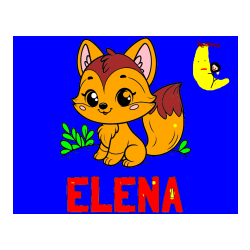 Pobarvana pobarvanka - Pobarvanka imena ELENA in pobarvanka lisičke