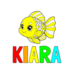 Pobarvana pobarvanka - Pobarvanka imena KIARA in ljubka pobarvanka starejše ribe