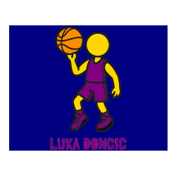 Pobarvana pobarvanka - Pobarvanka imena LUKA DONČIČ in otroška pobarvanka košarkarja