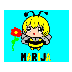 POBARVANA POBARVANKA - Pobarvanka imena MARIJA in pobarvanka čebelice v stilu anime