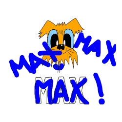 Pobarvana pobarvanka - Pobarvanka imena MAX in preprosta pobarvanka nasmejanega kužka