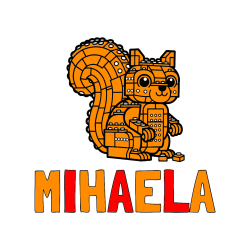 POBARVANA POBARVANKA - Pobarvanka imena MIHAELA in pobarvanka LEGO veverice