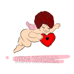 Pobarvana pobarvanka - Pobarvanka imena NINA ZDEŠAR in pobarvanka angela s srčkom