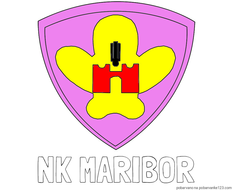 POBARVANA POBARVANKA - Pobarvanka imena NK MARIBOR in pobarvanka NK Maribor (grb)