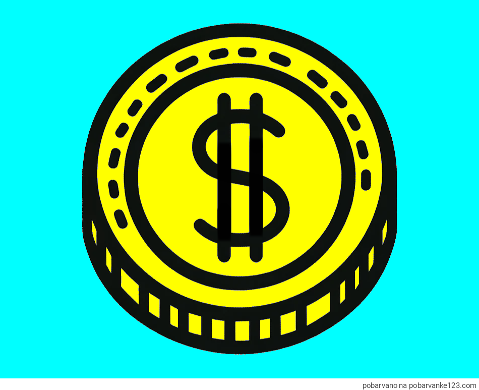 POBARVANA POBARVANKA - Pobarvanka kovanca - USD (ameriški dolar)