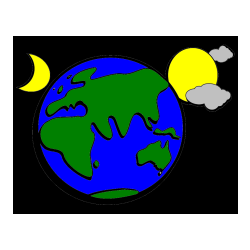 Pobarvana pobarvanka - Pobarvanka planeta Zemlje, lune ter sonca