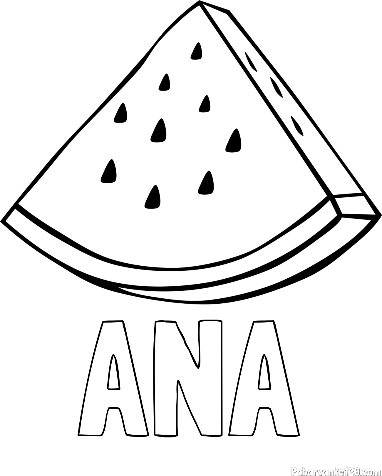 Pobarvanka imena ANA in pobarvanka lubenice