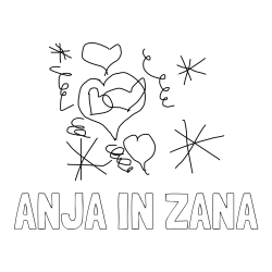 Online izdelana pobarvanka - Pobarvanka imena ANJA IN ŽANA in ababab