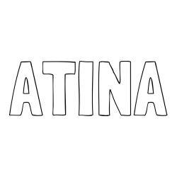 Online izdelana pobarvanka - Pobarvanka imena ATINA
