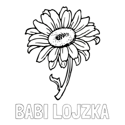Online izdelana pobarvanka - Pobarvanka imena BABI LOJZKA in pobarvanka lepe sončnice