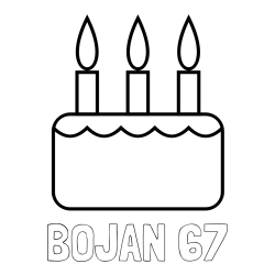 Online izdelana pobarvanka - Pobarvanka imena BOJAN 67 in pobarvanka rojstnodnevne torte za 3. rojstni dan