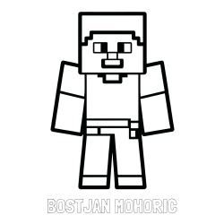 Pobarvanka imena BOŠTJAN MOHORIČ in pobarvanka Minecraft figurice