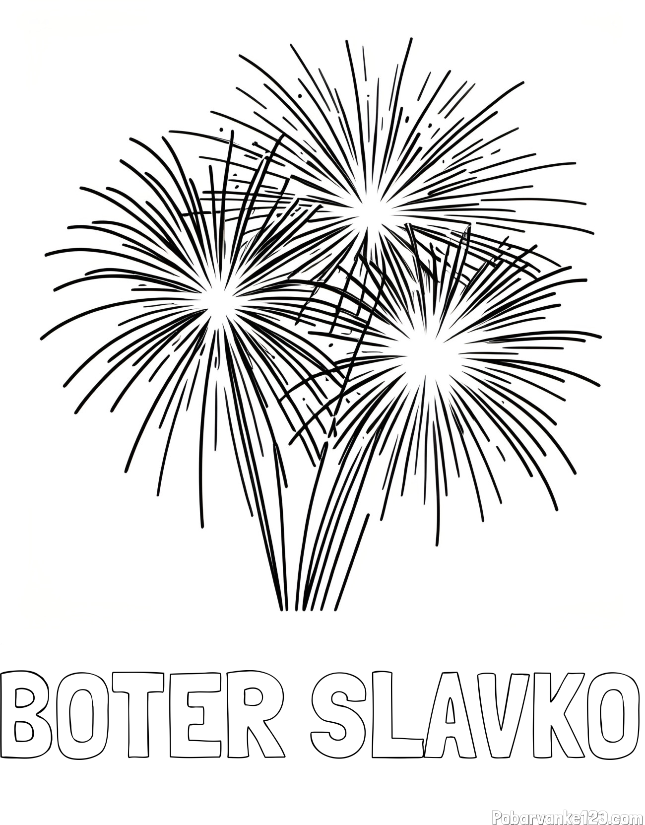 Pobarvanka imena BOTER SLAVKO in lepa pobarvanka ognjemeta
