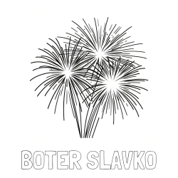 Online izdelana pobarvanka - Pobarvanka imena BOTER SLAVKO in lepa pobarvanka ognjemeta