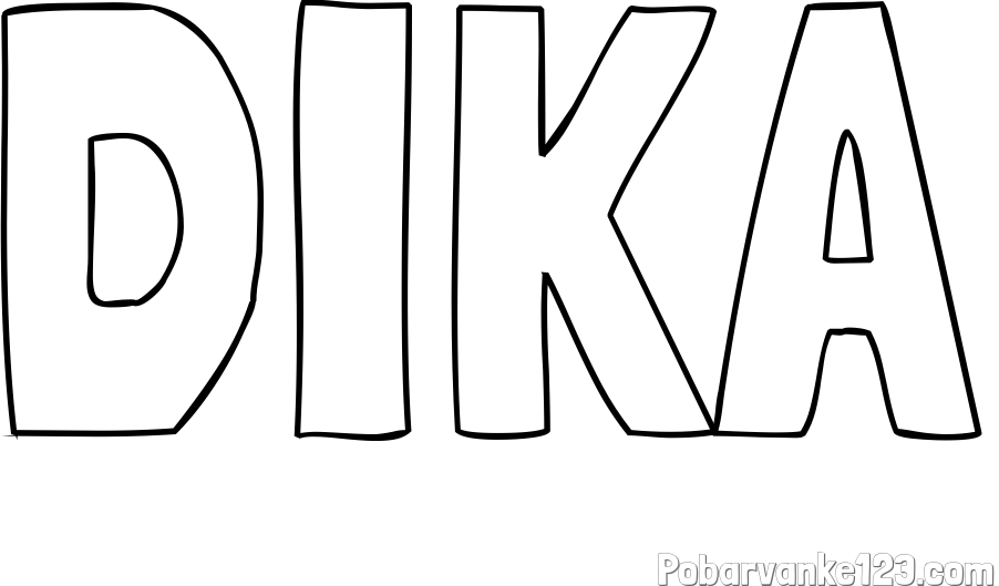 Pobarvanka imena DIKA