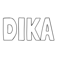Online izdelana pobarvanka - Pobarvanka imena DIKA