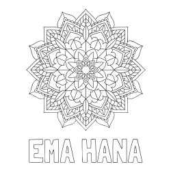 Online izdelana pobarvanka - Pobarvanka imena EMA HANA in Čudovita pobarvanka mendale