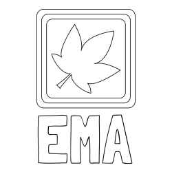 Pobarvanka imena EMA in pobarvanka javorjevega lista