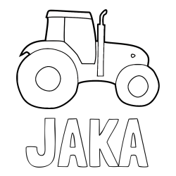 Online izdelana pobarvanka - Pobarvanka imena JAKA in otroška pobarvanka traktorja