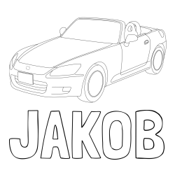Pobarvanka imena JAKOB in pobarvanka avtomobila znamke Honda