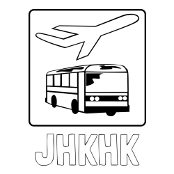 Online izdelana pobarvanka - Pobarvanka imena JHKHK in avtobus in letalo