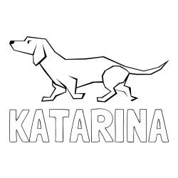 Pobarvanka imena KATARINA in pobarvanka jazbečarja