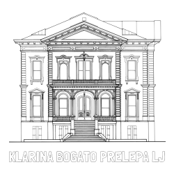 Online izdelana pobarvanka - Pobarvanka imena KLARINA BOGATO PRELEPA LJ in pobarvanka palače