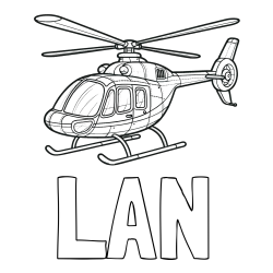 Online izdelana pobarvanka - Pobarvanka imena LAN in pobarvanka sodobnega helikopterja