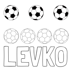 Online izdelana pobarvanka - Pobarvanka imena LEVKO in pobarvanka nogometnih žog