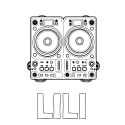 Online izdelana pobarvanka - Pobarvanka imena LILI in pobarvanka DJ MIXER