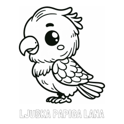 Online izdelana pobarvanka - Pobarvanka imena LJUBKA PAPIGA LANA in pobarvanka ljubkega papagaja