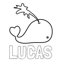 Online izdelana pobarvanka - Pobarvanka imena LUCAS in pobarvanka kit