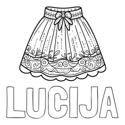 Pobarvanka imena LUCIJA in pobarvanka ženskega krila