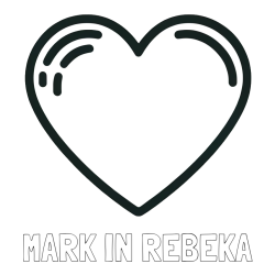 Online izdelana pobarvanka - Pobarvanka imena MARK IN REBEKA in pobarvanka lepega srčka