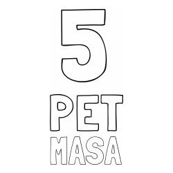 Pobarvanka imena MAŠA in pobarvanka števila pet z zapisom imena