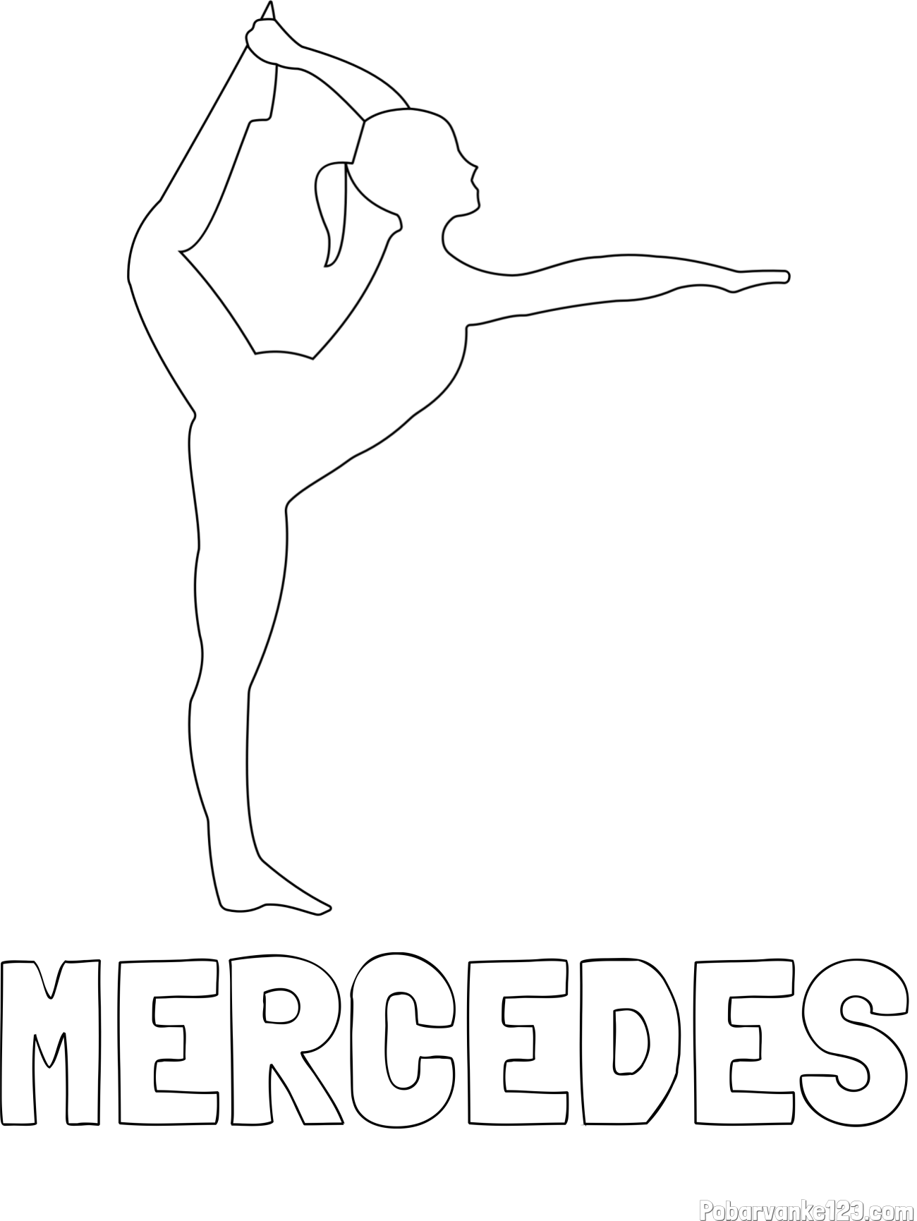 Pobarvanka imena MERCEDES in pobarvanka baletke med ogrevanjem