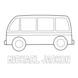 Pobarvanka imena MICHAEL JACKON in avtobus