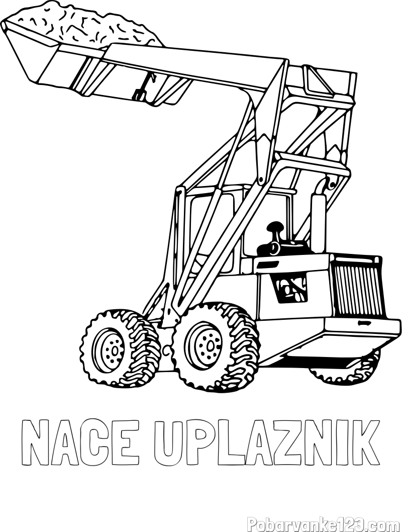 Pobarvanka imena NACE UPLAZNIK in pobarvanka velikega traktorja