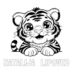 Pobarvanka imena NATALIJA   LIPOVEC in pobarvanka tigrček