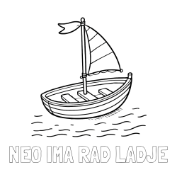 Online izdelana pobarvanka - Pobarvanka imena NEO IMA RAD LADJE in preprosta pobarvanka ladjice