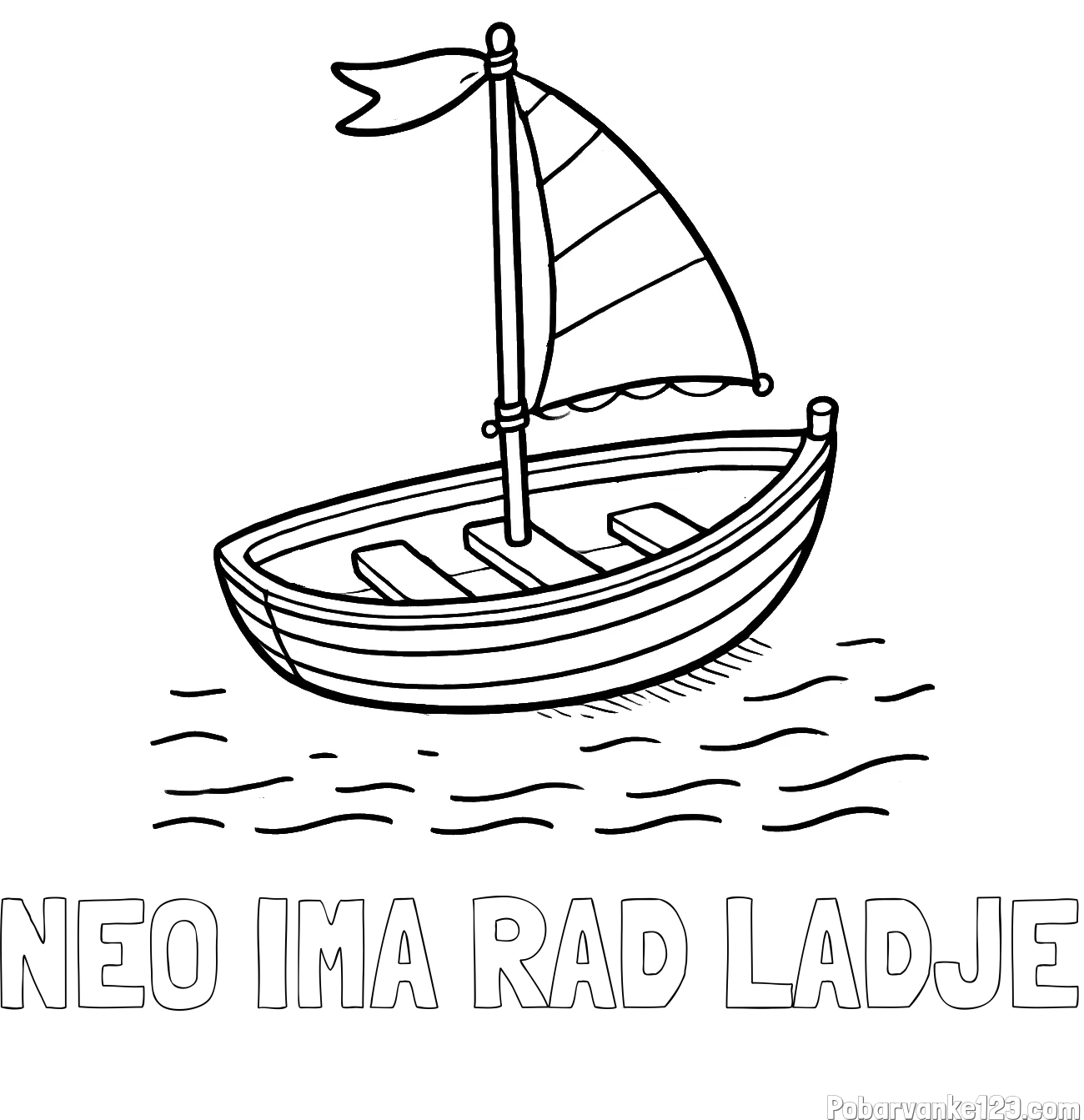 Pobarvanka imena NEO IMA RAD LADJE in preprosta pobarvanka ladjice